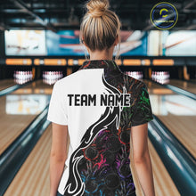 Load image into Gallery viewer, Custom Colorful Flame Bowling Team Shirts, Bowling League Shirt Women Bowling Jersey IPHW10548
