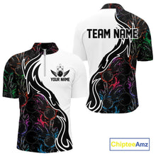 Load image into Gallery viewer, Custom Colorful Flame Bowling Team Shirts, Bowling League Shirt Men Bowling Jersey IPHW10548