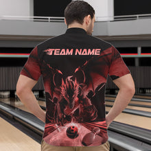 Load image into Gallery viewer, Custom Black And Red Dragon Bowling Jerseys, Dragon Bowling Team Quarter-Zip Shirts For Men IPHW8955