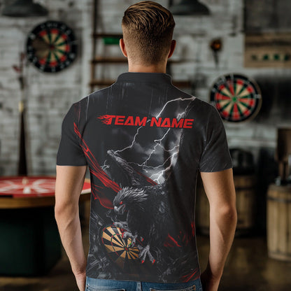 Custom Thunder Lightning Red Eagle Dart Polo Shirts For Men, Dart Team Jerseys With Name IPHW8484