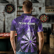 Load image into Gallery viewer, Custom Purple Thunder Lightning Dartboard Dart Polo Shirts For Men, Dart Tournament Team Shirt IPHW8490
