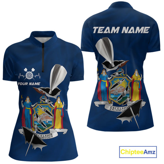 Custom New York State Flag Silver Dart Steel Tip Dart Women Shirt, Dart Team Jerseys IPHW10562