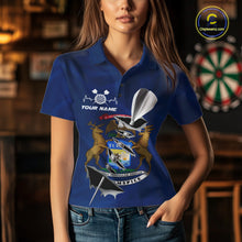 Load image into Gallery viewer, Custom Michigan State Flag Silver Dart Steel Tip Dart Women Polo Shirt, Dart Team Jerseys IPHW10564