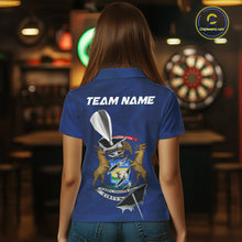 Load image into Gallery viewer, Custom Michigan State Flag Silver Dart Steel Tip Dart Women Polo Shirt, Dart Team Jerseys IPHW10564