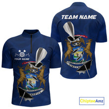 Load image into Gallery viewer, Custom Michigan State Flag Silver Dart Steel Tip Dart Men Quarter-Zip Shirt, Dart Team Jerseys IPHW10564