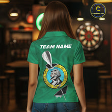 Load image into Gallery viewer, Custom Washington State Flag Silver Dart Steel Tip Dart Women Polo Shirt, Dart Team Jerseys IPHW10569