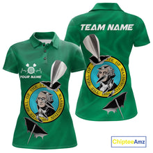 Load image into Gallery viewer, Custom Washington State Flag Silver Dart Steel Tip Dart Women Polo Shirt, Dart Team Jerseys IPHW10569
