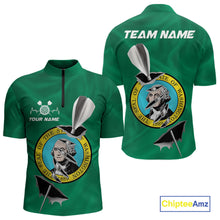 Load image into Gallery viewer, Custom Washington State Flag Silver Dart Steel Tip Dart Men Quarter-Zip Shirt, Dart Team Jerseys IPHW10569