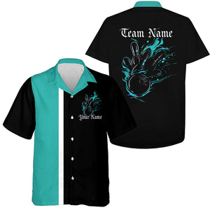 Custom Flame Bowling Shirts For Men And Women, Vintage Bowling Shirt, Retro Bowling Apparel IPHW7254