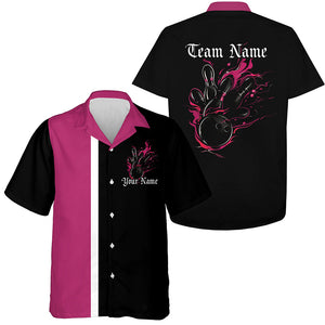 Custom Flame Bowling Shirts For Men And Women, Vintage Bowling Shirt, Retro Bowling Apparel IPHW7254