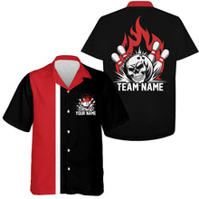 Load image into Gallery viewer, Custom Flame Skull Vintage Bowling Shirts For Men And Women, Halloween Bowling Outfits IPHW7256