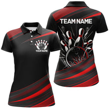 Load image into Gallery viewer, Black And Red Custom Classic Ladies Bowling Shirts, Bowling Uniform Bowling Jersey For Team IPHW7264