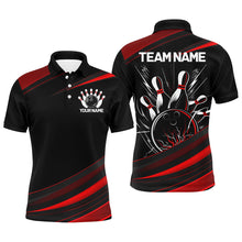 Load image into Gallery viewer, Black And Red Custom Classic Bowling Shirts For Men, Bowling Uniform Bowling Jerseys For Team IPHW7264