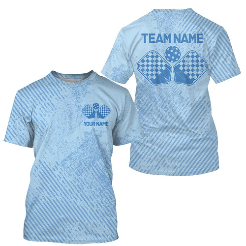 Custom Vintage Style Blue Pickleball T-Shirts For Men, Pickleball Team Uniform Pickleball Outfits IPHW7791