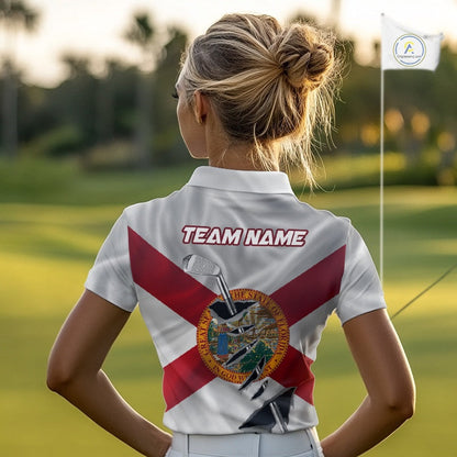 Custom Florida State Flag Golf Club Patriotic Golf Team Shirt For Women, Golfer Outfits IPHW10580