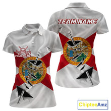 Load image into Gallery viewer, Custom Florida State Flag Golf Club Patriotic Golf Team Shirt For Women, Golfer Outfits IPHW10580
