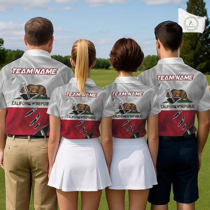 Custom California State Flag Golf Club Golf Team Shirt For Men, Golfer Outfits IPHW10581