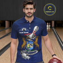 Load image into Gallery viewer, Custom Michigan State Flag Silver Bowling Ball And Pin Patriotic Bowling Shirts For Men IPHW10589