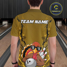 Load image into Gallery viewer, Yellow Custom Funny Turkey Bowling Jerseys, Bowling Team League Shirt Men Bowlers Outfit IPHW10810