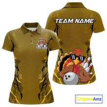 Load image into Gallery viewer, Yellow Custom Funny Turkey Bowling Jerseys, Bowling Team League Shirt Women Bowlers Outfit IPHW10810