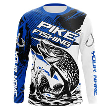 Load image into Gallery viewer, Personalized Pike Fishing Jerseys, Pike Long Sleeve Tournament Fishing Shirts Fishing Gifts | Blue IPHW6207