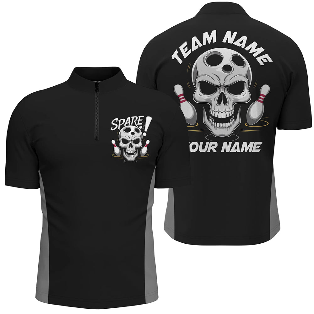 Custom Skull Bowling Shirts For Men And Women, Spare Me Bowlers Outfit Bowling Apparel IPHW6699