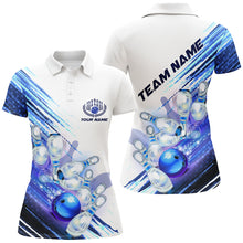 Load image into Gallery viewer, Custom Team Bowling Shirts For Women, Matching Bowling Shirts For Bowlers | Blue IPHW5151