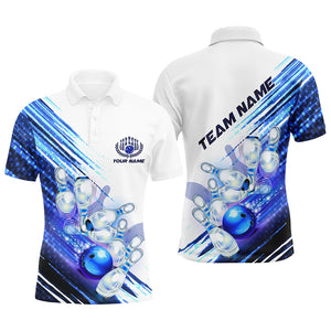 Custom Team Bowling Shirts For Men, Matching Bowling Shirts For Bowlers | Blue IPHW5151