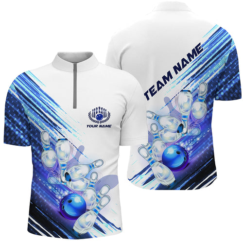 Custom Team Bowling Shirts For Men, Matching Bowling Shirts For Bowlers | Blue IPHW5151