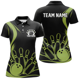 Custom Vintage Ladies Bowling Shirts, Classic Bowling Team Shirts Bowling Jerseys | Green IPHW7272