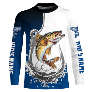 Fishing Hook Custom Walleye Long Sleeve Tournament Fishing Shirts, Walleye Fishing Jerseys IPHW5634