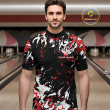 Load image into Gallery viewer, Custom Black, Red And White Camo Men Bowling League Shirt, Bowlers Jerseys Outfits IPHW10619