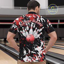Load image into Gallery viewer, Custom Black, Red And White Camo Men Bowling League Shirt, Bowlers Jerseys Outfits IPHW10619