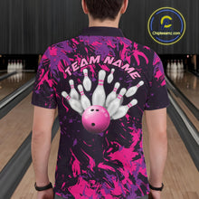 Load image into Gallery viewer, Custom Purple And Pink Camo Men Bowling League Shirt, Bowlers Jerseys Tournament Outfit IPHW10621
