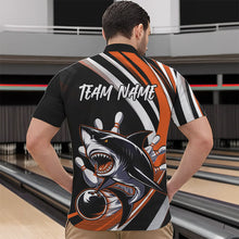 Load image into Gallery viewer, Custom Black And Orange Shark Bowling Quarter-Zip Shirts For Men,  Shark Bowling Team Jerseys IPHW8723