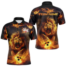 Load image into Gallery viewer, Custom Fire Flame Lion Bowling Polo Shirts For Men, Bowling League Shirt Team Uniform IPHW8980