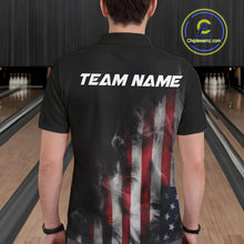 Load image into Gallery viewer, Smoke American Flag Custom Patriotic Bowling Shirts For Men, US Bowling Team Shirt Bowlers IPHW7585