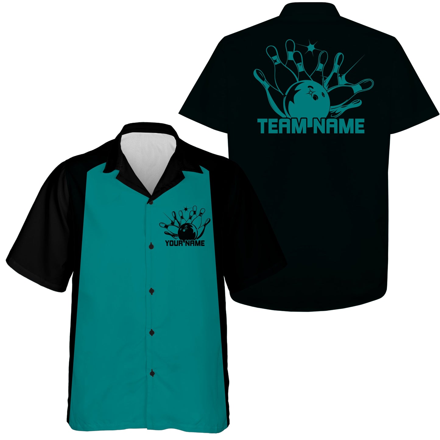 Custom Classic 50S Style Bowling Unisex Hawaiian Shirts, Vintage Bowling Team Outfit IPHW10066