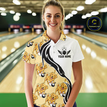 Load image into Gallery viewer, Custom Funny Golden Retriever Dog Women Bowling Team Shirt, Dog Lovers Bowling Uniform IPHW10321