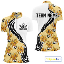 Load image into Gallery viewer, Custom Funny Golden Retriever Dog Women Bowling Team Shirt, Dog Lovers Bowling Uniform IPHW10321