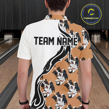 Load image into Gallery viewer, Custom Funny Border Collie Dog Men Bowling Team Shirt, Dog Lovers Bowling Uniform IPHW10322
