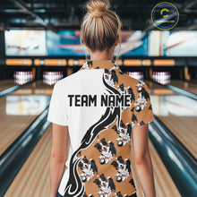 Load image into Gallery viewer, Custom Funny Border Collie Dog Women Bowling Team Shirt, Dog Lovers Bowling Uniform IPHW10322