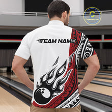 Load image into Gallery viewer, Custom Red Tribal Polynesian Pattern Men Bowling Team Shirt, Maori Style Bowling Outfit IPHW10326