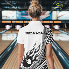Load image into Gallery viewer, Custom Gray Tribal Polynesian Pattern Women Bowling Team Shirt, Maori Style Bowling Outfit IPHW10328