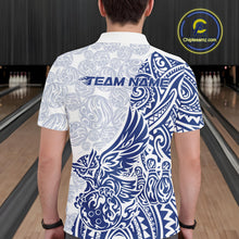 Load image into Gallery viewer, Custom Blue Tribal Tattoo Pattern Polynesian Owl Bowling Men Polo Shirts IPHW10334