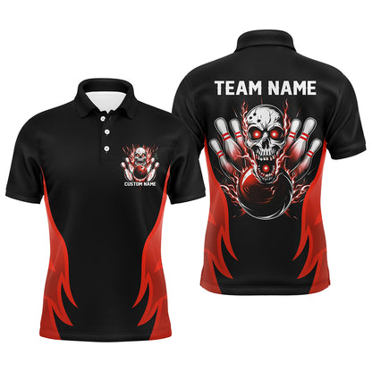 Custom Multi-Color Flame Skull Bowling Shirts For Team, Bowlers Outfit Bowling Jerseys For Men And Women IPHW6558