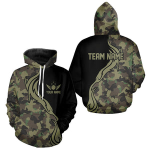 Military Green Camo Custom Army Bowling Team Shirts, Bowling League Shirts For Men And Women IPHW5515