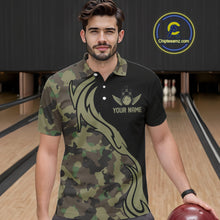 Load image into Gallery viewer, Military Green Camo Custom Army Bowling Team Shirts Personalized Bowling League Shirts For Men IPHW5515