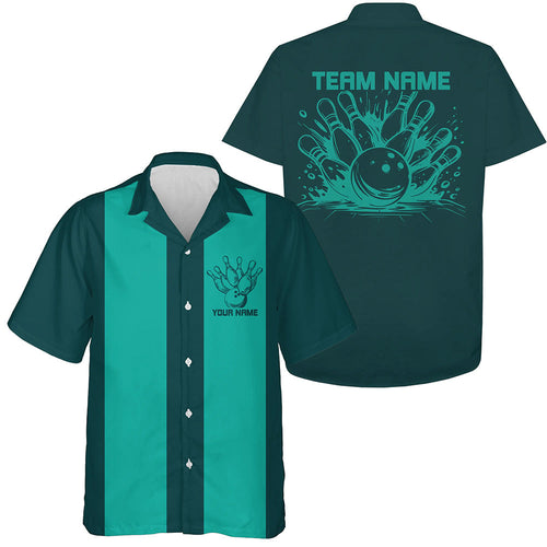 Custom Green Striking Bowling Polo Shirts For Men And Women, Classic Vintage Bowling Shirts IPHW8283