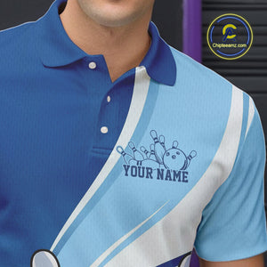 Custom Blue Doctor Bowling Polo Shirts For Men, Funny Doctor Bowling Jerseys IPHW9239